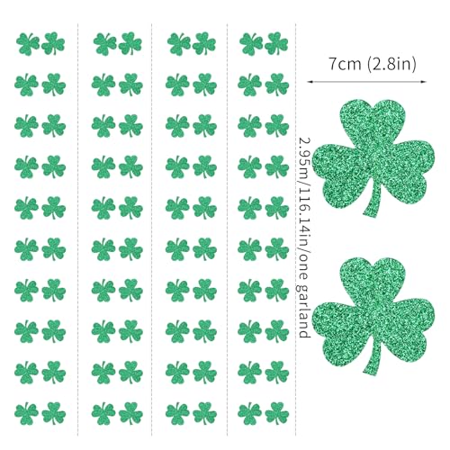 Image of St-Saint Patricks-Day Decorations Shamrock Green-Garland - 35ft St. Patrick's Day Decorations Hanging Decoration Streamers Banner, Baby Birthday Irish Party Decor Accessories Panduola