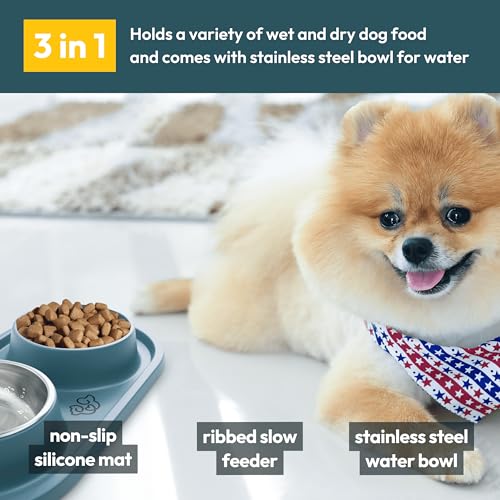 Wumpy Premium Dog Bowl and Slow Feeder Combo, Stainless Steel, Silicone Non-Slip Pad by Wumpy - Image 3
