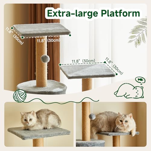 Torre para gatos multi-niveles 52 pulg con hamaca y rascador miniatura 5