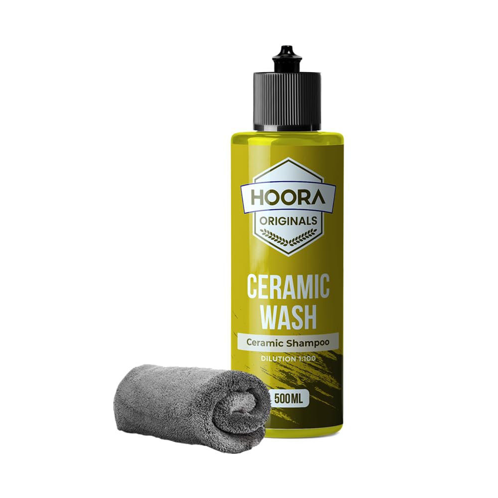 Hoora Ceramic Shampoo Wash 500ML | Premium Car Wash Shampoo with Advanced Ceramic Protection | Deep Clean & Long-Lasting Gloss (Pack Of 1) & (FREE Microfiber Cloth Included)-image-4