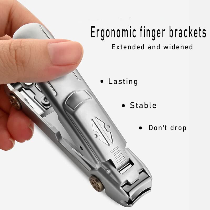Image of Ritmo Nail Cutter for Men Toe Nail Cutter for Thick Nails Cutting Clipper Trimmer for Women Wide Opening Sharp Saw Stainless Steel Large Nail Clipper Curved Blade Silver Black (SILVER)