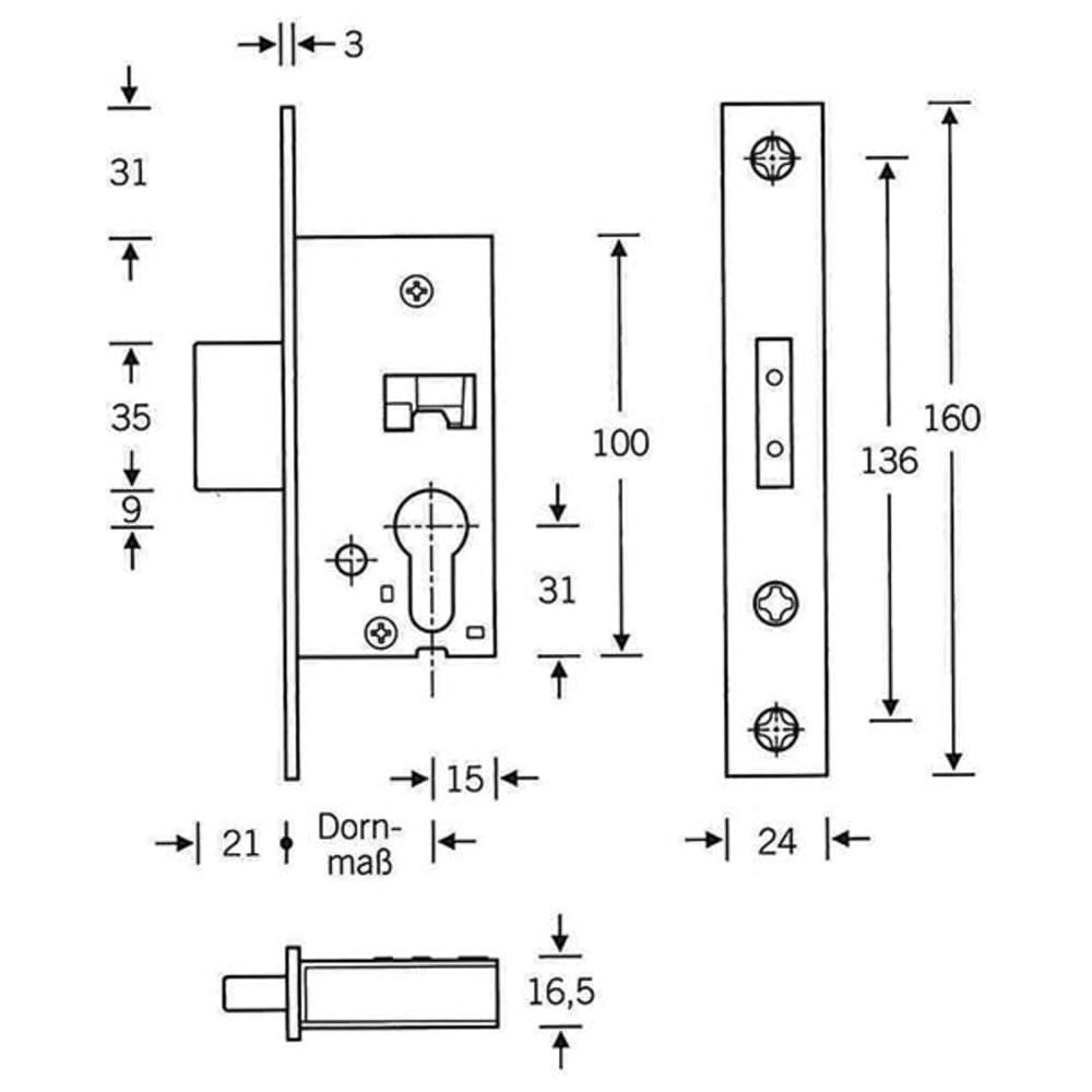 Format 4012432600389 – RR 02 RSk FK 24/45 Est 003 ktg. Riegelschl. kurz