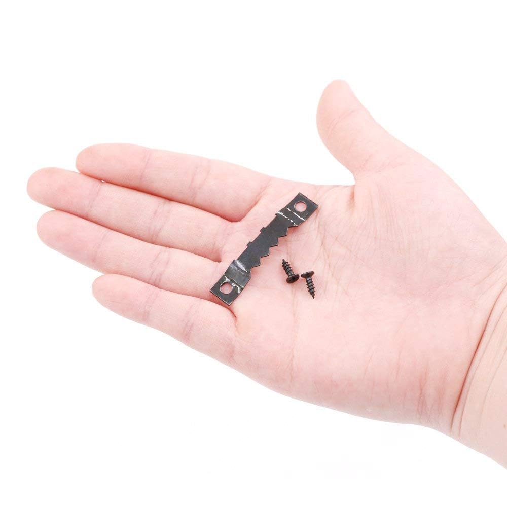 Crochets De Suspension - 100 Pièces - Kit De Suspension Photo Crochets En Dents De Scie Fer Dore 44 X 8 Mm Avec Vis Pour Cadre Photo Toile Peinture Horloge