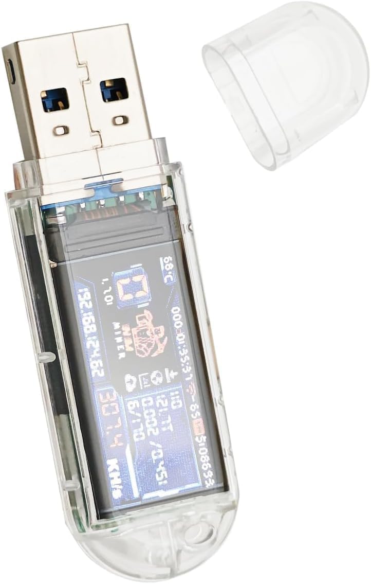 New NerdMiner V2 Dongle USB 70-75KH 1W T-Display S3 Bitcoin Solo Lottery Miner Win 6.25 BTC with Low Power Consumption - WiFi Connection, and USB-A Power (USB-73KH/s)