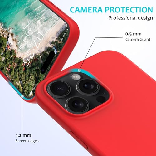 Image of FIRST MART Silicone Back Case for iPhone 16 Pro, Soft-Touch Phone Back Cover for Apple iPhone 16 Pro - Red