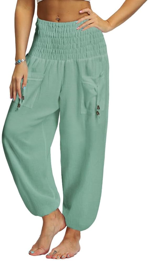 Minetom Damen 7/8 Jogginghose - Leichte Haremshose Mit Gänseblümchen Druck