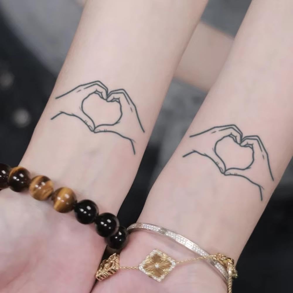 Adesivi Per Tatuaggi Temporanei A Base Di Erbe Con Motivo Minimalista Impermeabili A Lunga Durata Per Il Palmo Del Braccio Adesivi lunga durata(C)