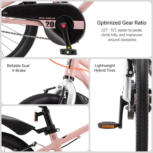 Image of RoyalBaby EZ-Pro Kids Bike, Lightweight Aluminum 2-in-1 Balance to Pedal Bike with One-Key Switch, 14 16 18 20 Inch for Age 3-10 Years