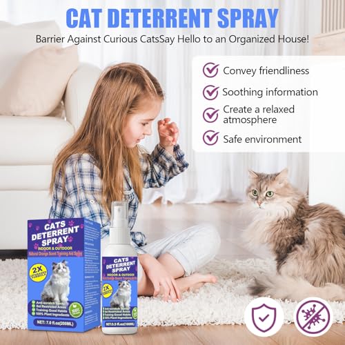 Image of Cat Deterrent Spray 2 Pack, Cat Scratch Deterrent Spray for Furniture Protection, Effective Anti-Scratch & Anti-Marking Training Aid with Natural - Safe & Non-Toxic for Cats and Kittens 7.0 fl.oz