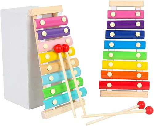 Miniatura 7 de Xilófono para niños, Las mejores ideas de regalos de bricolaje/cumpleaños para mini músicos, Juguetes de xilófono de madera con mazos de seguridad