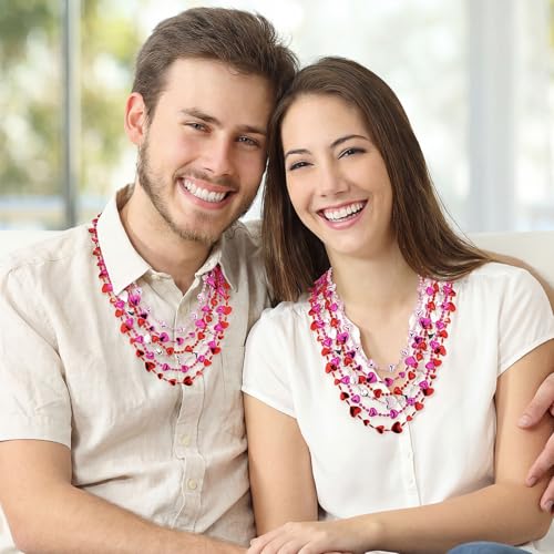 Ecally 360 Pcs Valentine's Day Heart Shaped Bead Necklace Bulk Pink Red Heart Bachelorette Party Necklaces for Valentine's Day Accessories Bachelorette Party Favors Decorations Gift, 11 Styles by Ecally - Image 5