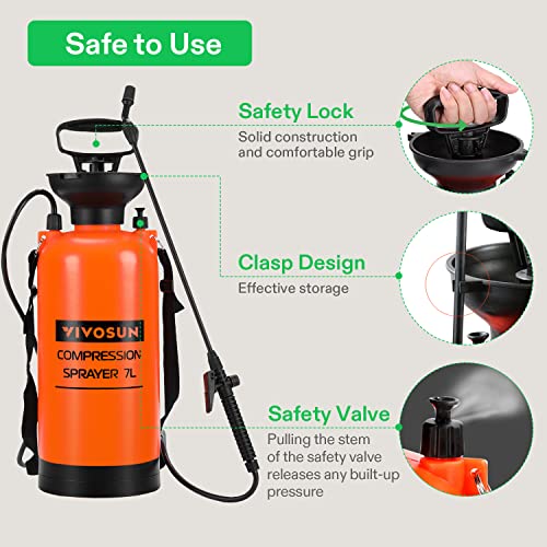 Vivosun 1.85-Gallon Pump Pressure Sprayer, Pressurized Lawn & Garden Water Spray Bottle With Adjustable Shoulder Strap, For Spraying Plants, Garden Watering And Household Cleaning #TOP3