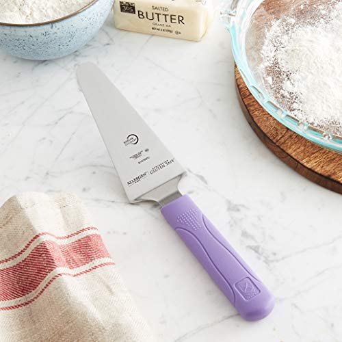 Image of Mercer Culinary Millennia Pie Server /Spatula, 5 Inch x 2 Inch Blade, Purple Handle,
