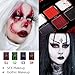 Afflano Red Black Eyeshadow Goth Makeup Palette, Vampire Blood Red Halloween Makeup Palette, Burgundy Dark Smokey Eye Shadow Palette Pigmented, Smoky Eyes Black Red Eyeshadow Costume Clown SFX Makeup