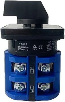 EPANO LW26-63 Rotary Cam Switch 63A 2 Poles Levels 8 Screws Terminals Multi Position Universal Changeover Selector YMW26-63/2 Color 01