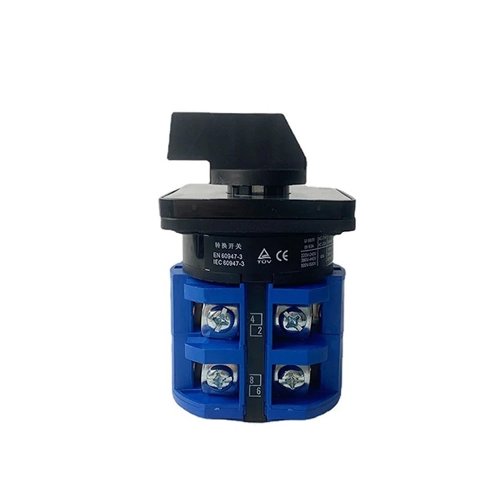 ZDVHOMCB LW26-63 Rotary Cam Switch 63A 2 Poles Levels 8 Screws Terminals Multi Position Changeover Selector YMW26-63/2(01234)