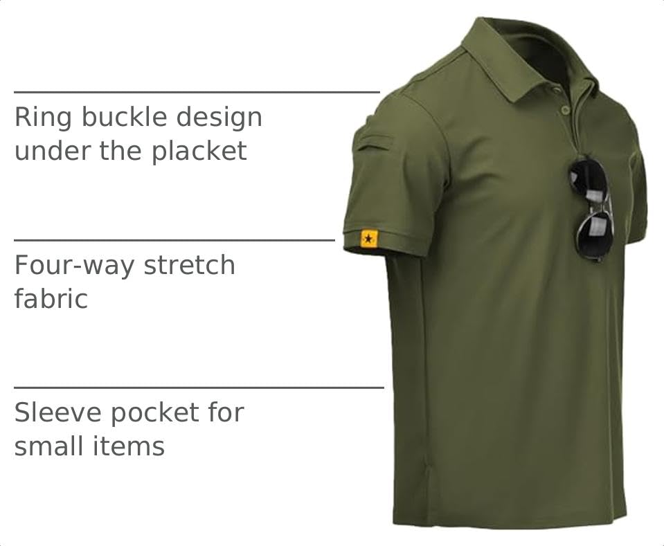 Image of ZITY Mens Polo Shirt Short Sleeve Moisture Wicking Athletic Golf Polos