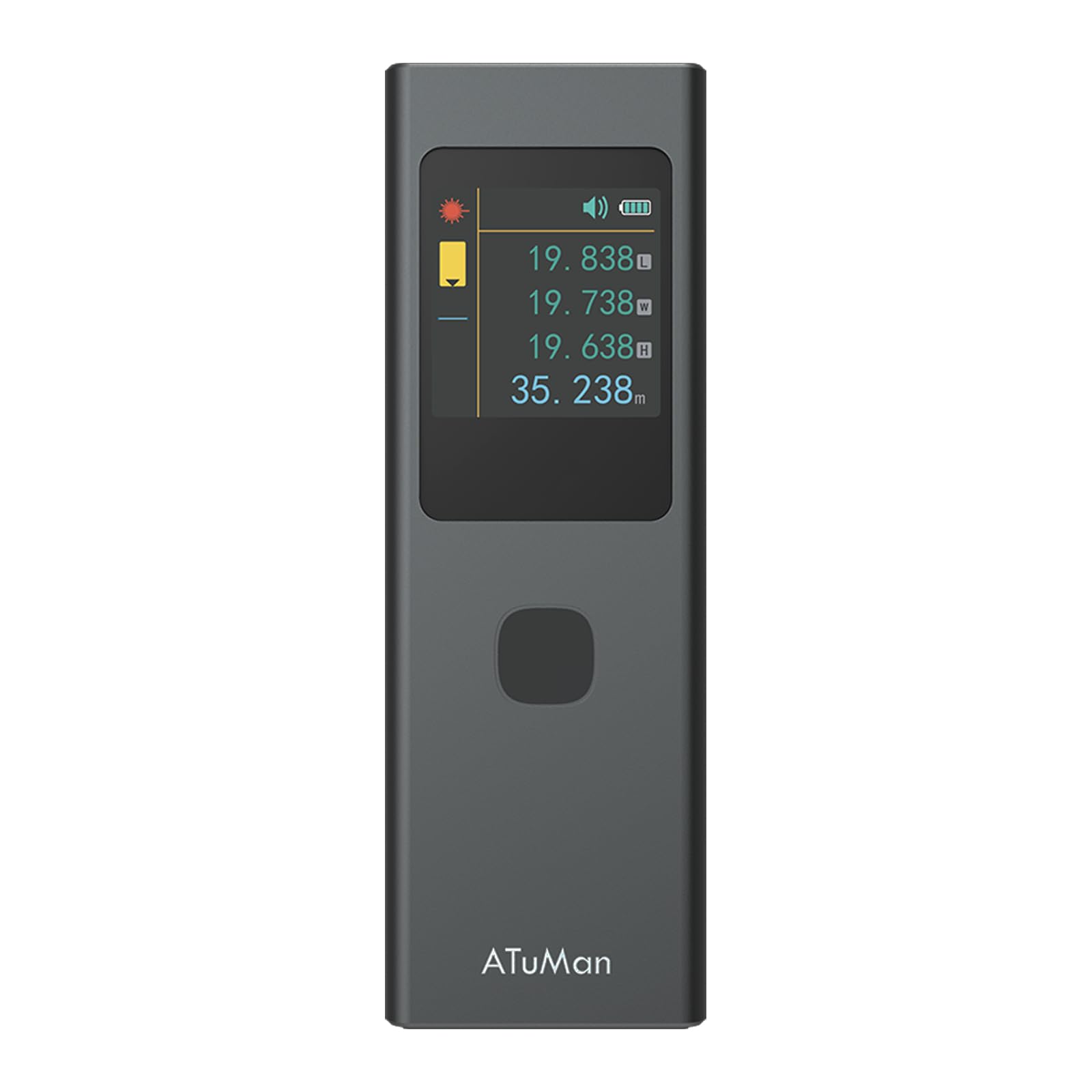 ATuMan 3 in 1 Laser Distance Meter with Visual Aligning Beam, Pythagorean, Area, Volume Angle Measure, 19 Measurement Modes and Automatic Calculation, Color Display, 131 Feet, iF Design Award 2024