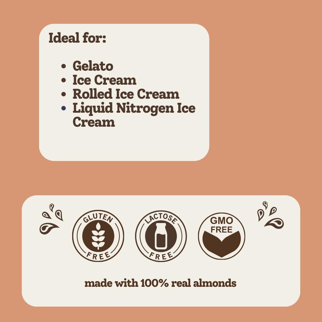 Almond Paste Flavoring for Gelato, Rolled Ice Cream, and Ice Cream. (500g, 1.1 lbs) Made with Natural Almonds