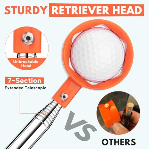 montela golf Ball Retriever Telescopic 9/12FT Golf Ball Water Retrievers Aluminum Alloy Golf Ball Grabber Golf Ball Retriever for Water Golf Accessories Golf Gift for Men - Image 5