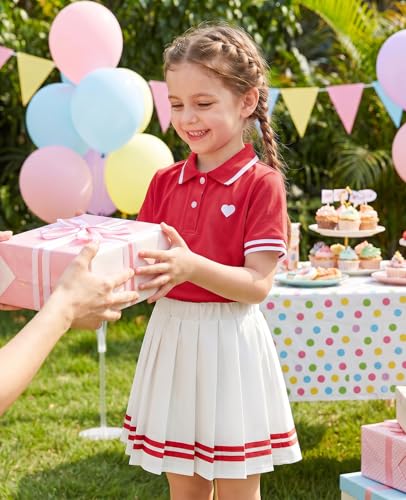 Move Dance Little Girls Dress 4T 5T Red Polo Skirt Set with Shorts - image 2