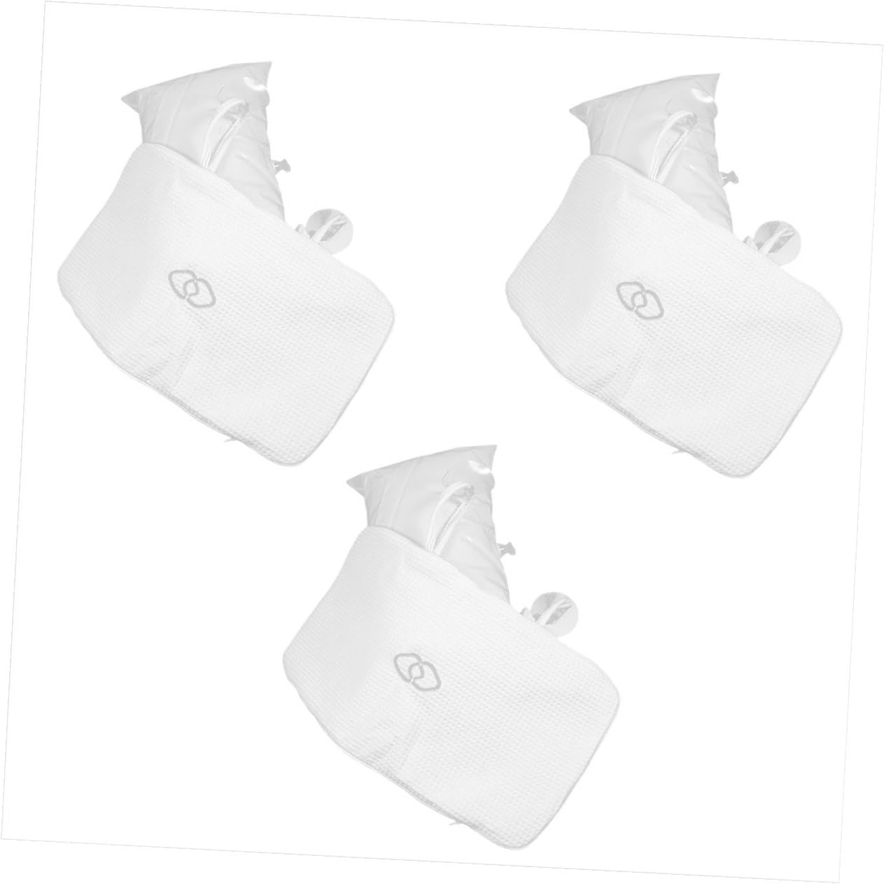 Yardwe 3 pezzi Cuscino da Bagno per Vasca Poggiatesta Ergonomico Antiscivolo con Ventose Supporto Collo Curvo in Tessuto Rapido Asciugatura per Casa Spa e Hotel