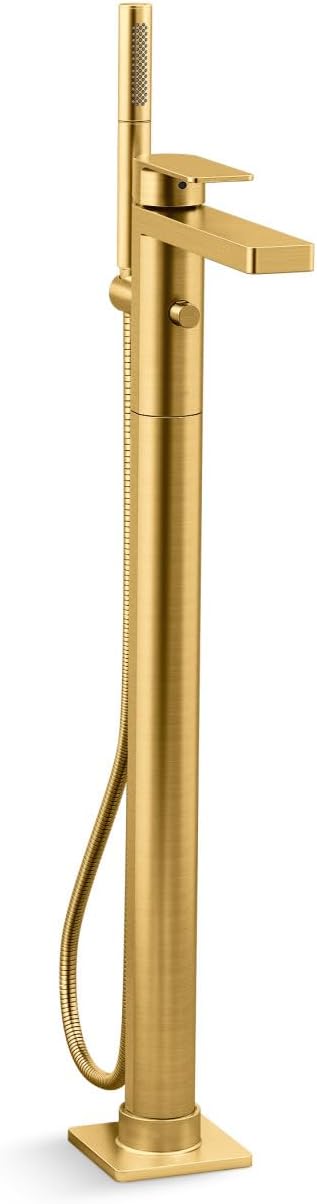 Vibrant Brushed Moderne Brass Freestanding Bath Faucet
