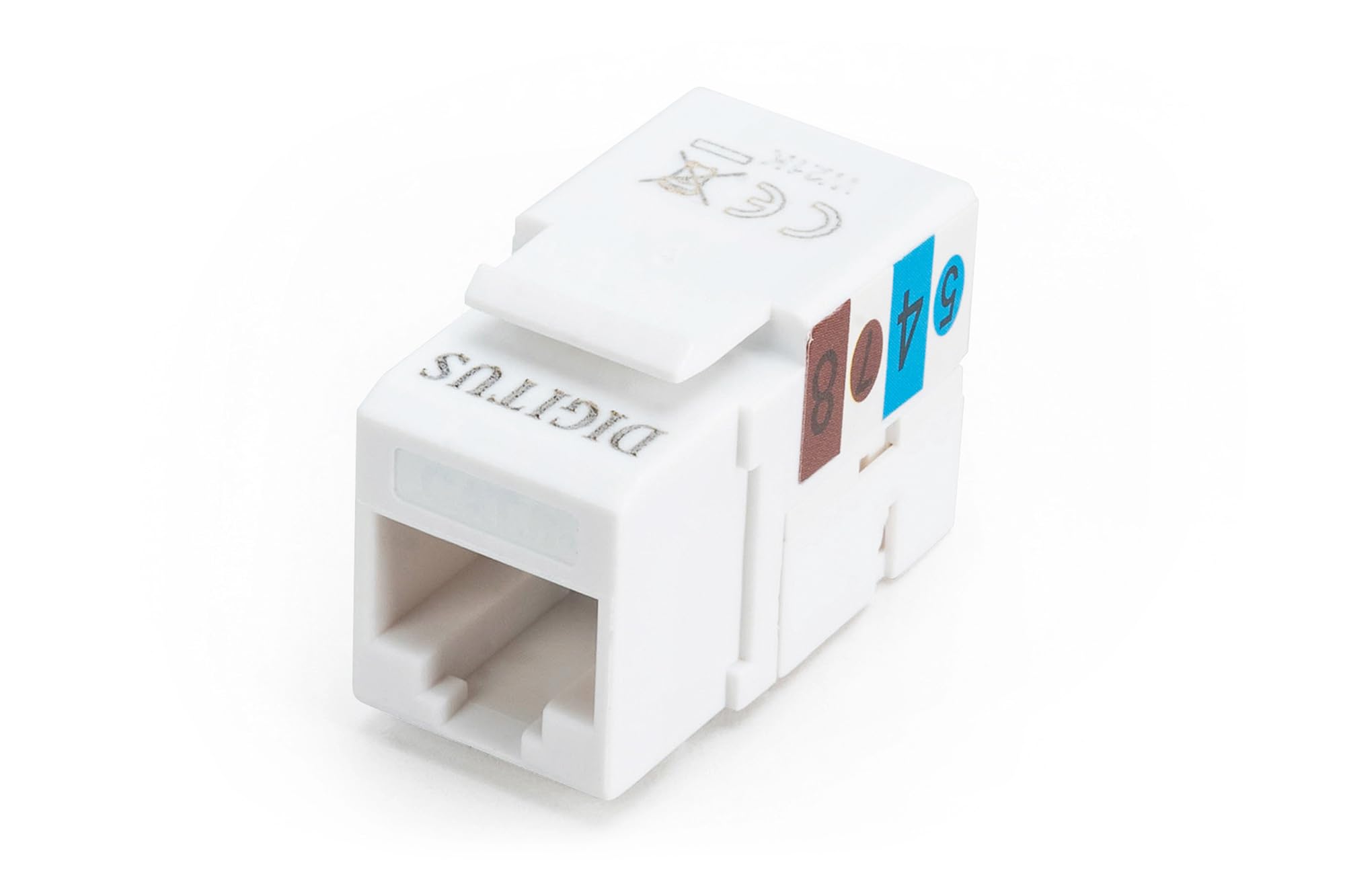 DIGITUS Moduł Keystone Cat-5e nieekranowany - gniazdo RJ45-100 MHz 1GBase-T - AWG 26-22 - montaż bez użycia narzędzi - Biały