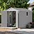 Devoko 6x10 FT Plastic Storage Shed with Floor, Large Resin Outdoor Sheds with Lockable Door and Windows, Waterproof Outside Tool Garden Shed for Patio, Lawn, Backyard, Light Gray