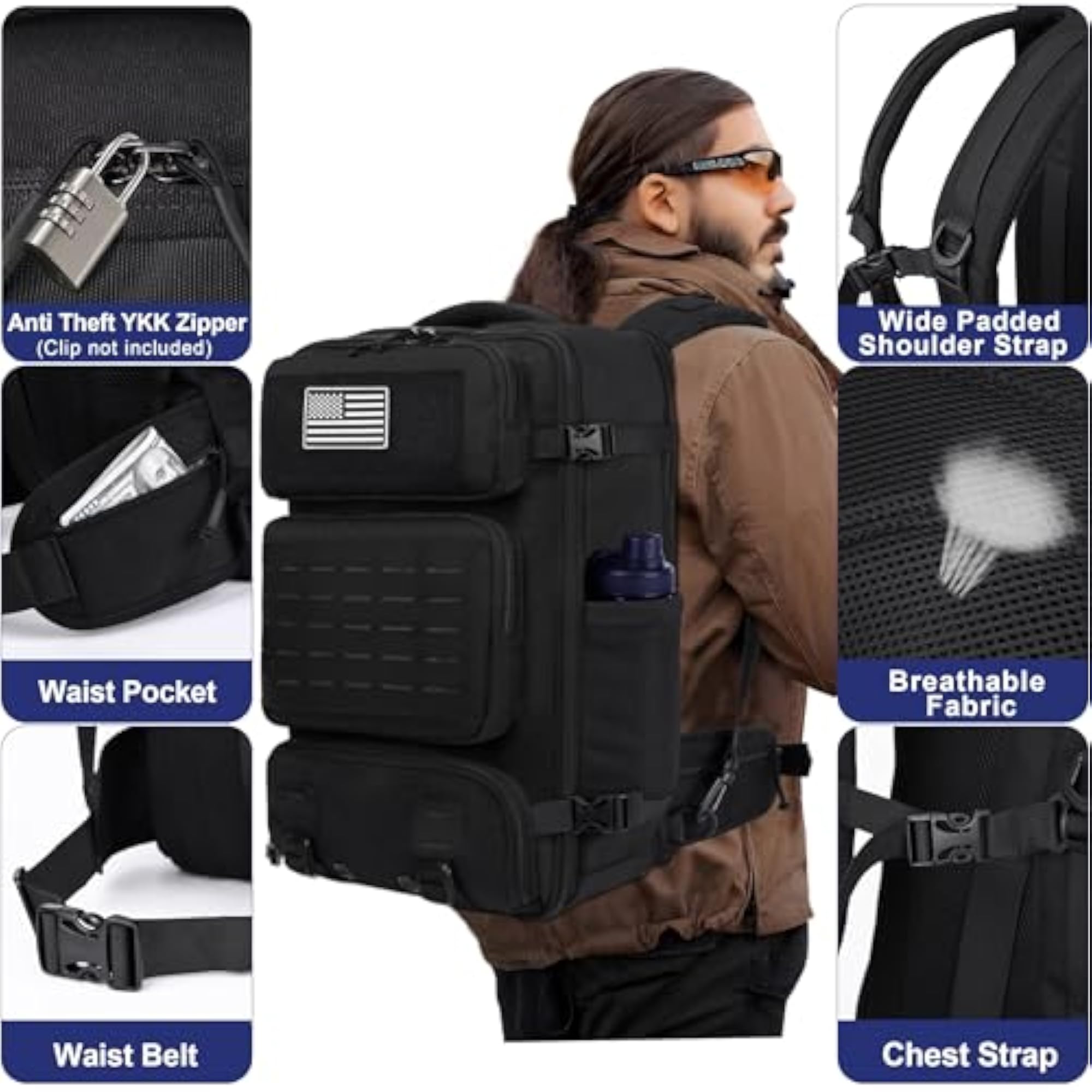 Men's Travel Backpack 40L, TSA Approved Carry On