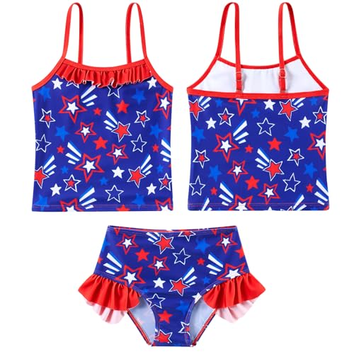 Image of BFUSTYLE Girls Swimsuit 3 Pieces Rash Guard Kids Long Sleeves Bathing Suit 3-8 Years Sun Proction Swimwear Tankini