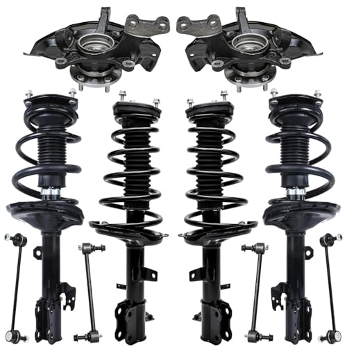 Image of Detroit Axle - AWD Steering Knuckles Kit for 04-06 Lexus RX330, 07 RX350, 06-07 RX400h, Front Steering Knuckles & Wheel Bearing Hubs Front Rear Struts & Coil Spring Sway Bars Replacement Suspension