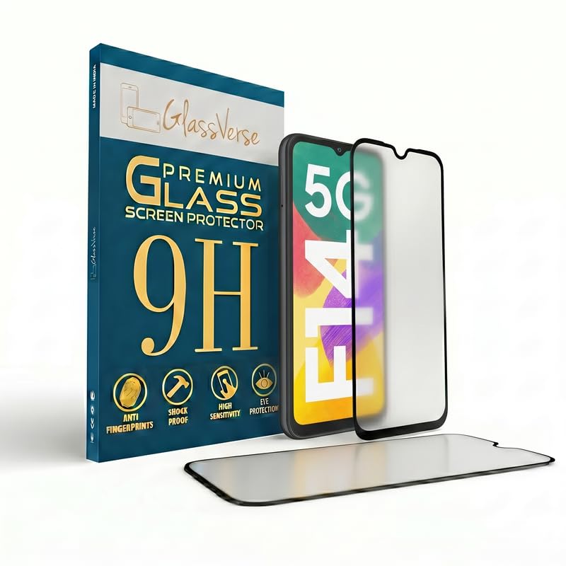 Image of GlassVerse Matte Tempered Glass for Samsung Galaxy F14 5G | Anti Glare, Smooth Touch Screen Protector, 9H Hardness, Edge to Edge, Case Friendly, Hassle-less Installation Kit Included. (Pack of 2)