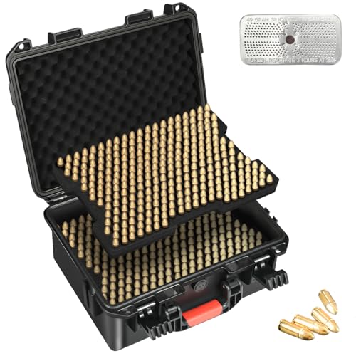 9mm Ammo Box Storage Case: 546 Round Bullets Case Organizer for 9mm Luger, 9x19mm Parabellum, .380ACP, .45, .223, 5.56, .22LR, .38 S&W, .357SIG, Waterproof 2-Layer Ammo Can for Pistol Gun & Handgun