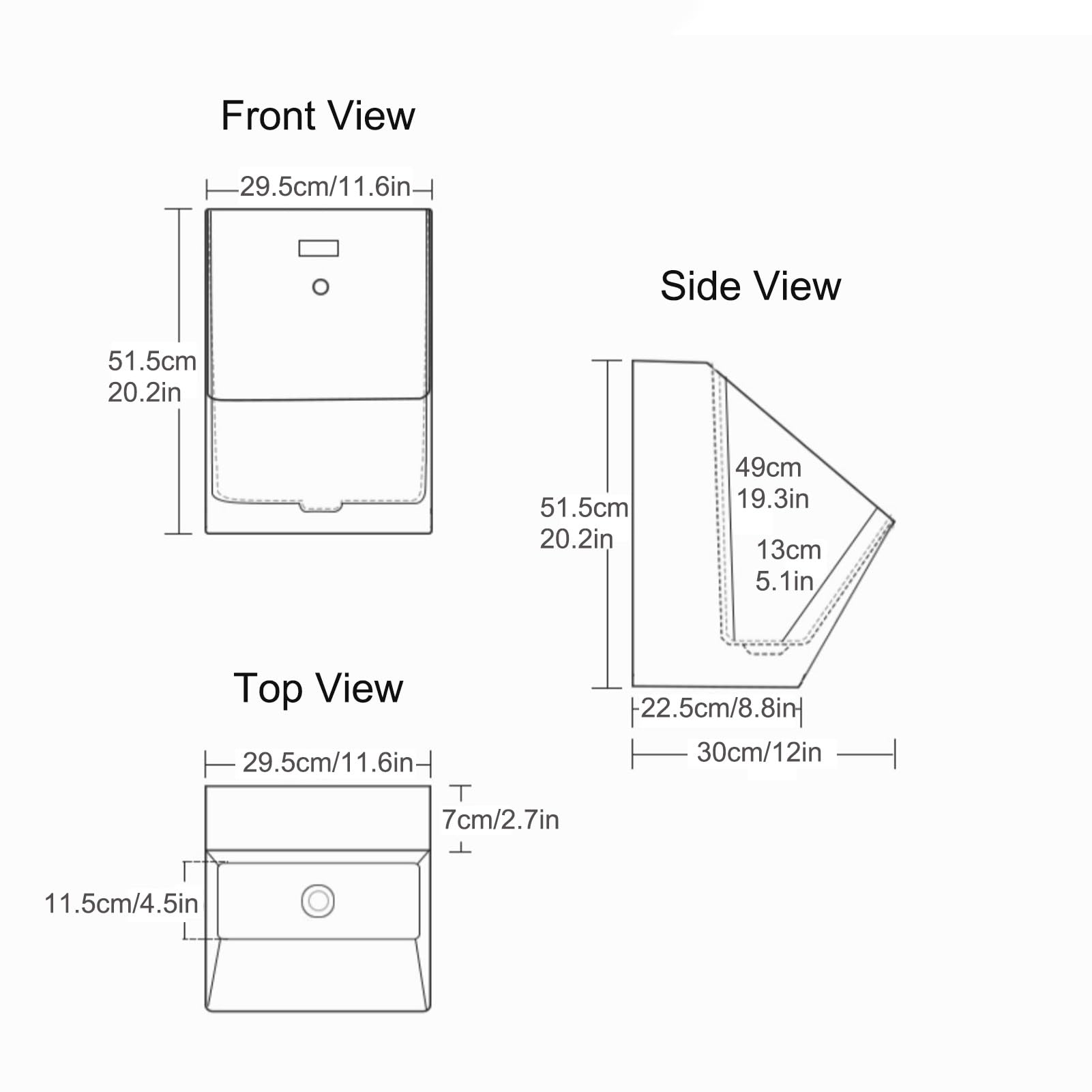 Urinario de Pared con Descarga para Hombres, Urinario con Válvula de Descarga con Sensor, para Uso Doméstico y Comercial, Hogar, Bar, Centro Comercial(Black)