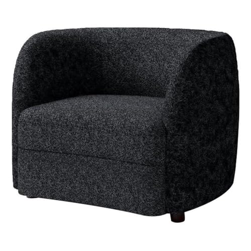Sillón Curvo Negro de Tela Bouclé