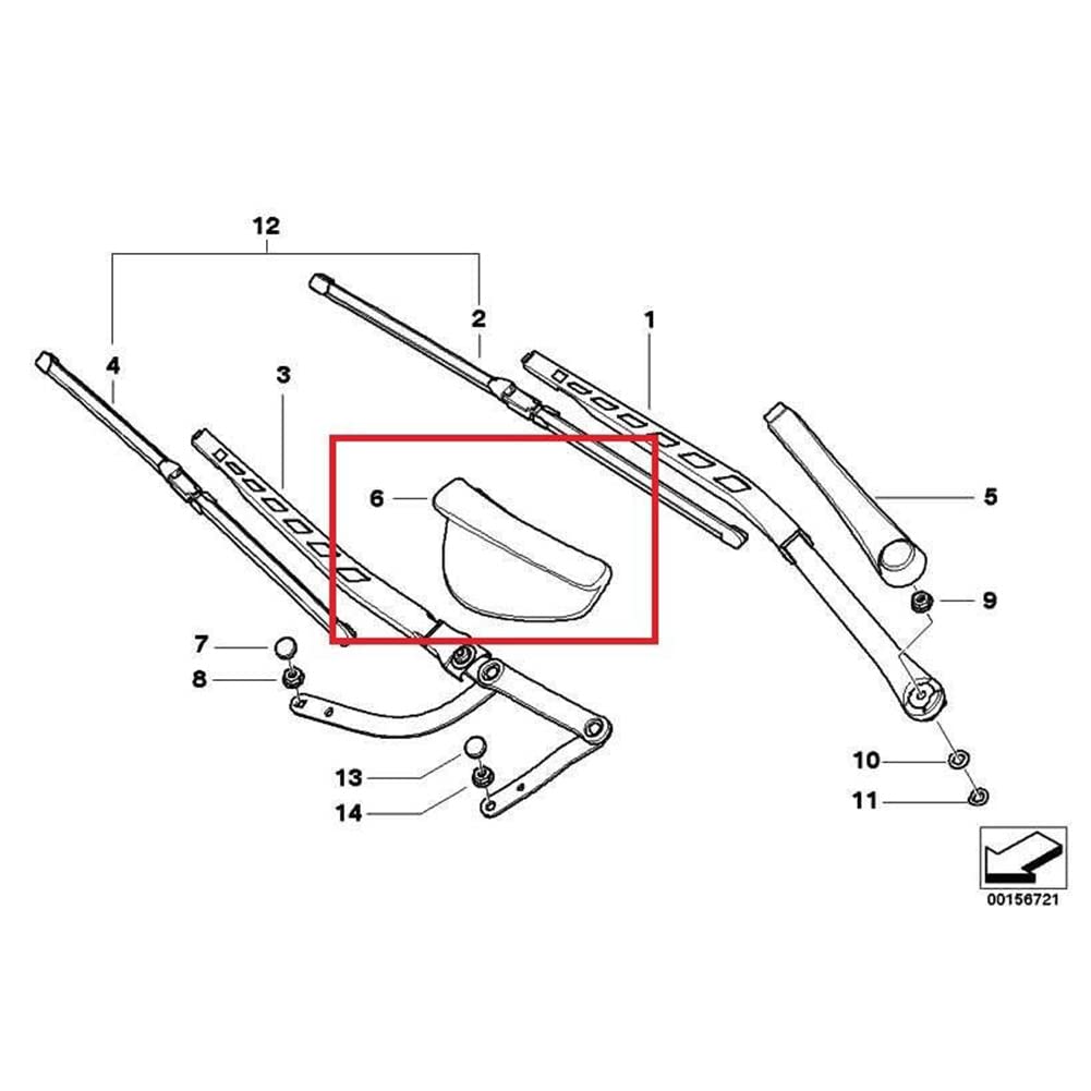 FSFY 61617035103 Front Right Wiper Arm Cover Left Hand Drive ASA 