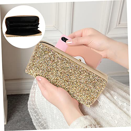1Pc Shiny Women Wallet Stylish Zippered Handbag for Daily Use Creative Multi-storey Purse for Cards Cash Elegant Glitter Design for Fashionable Women2