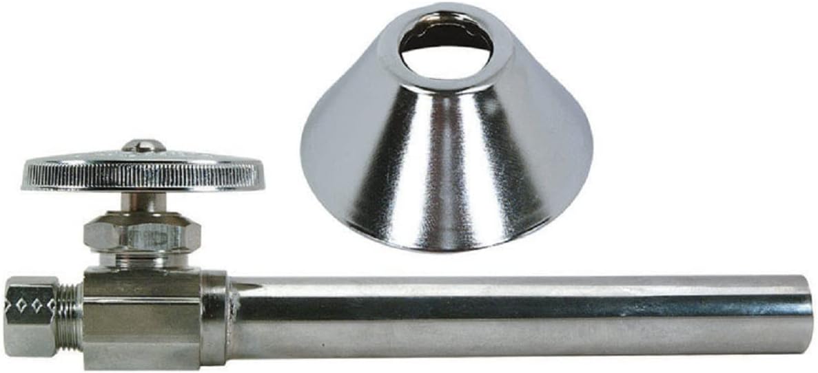 Chrome Straight Sweat Stop Valve, 5/8 x 3/8-In. With 5-In. Extensi