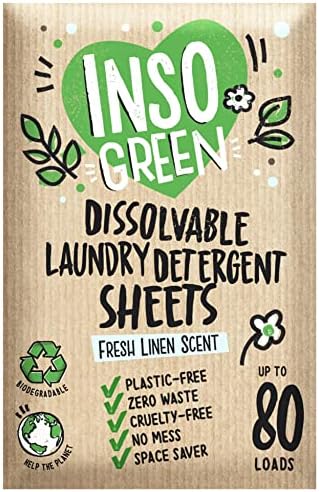Eco Laundry Detergent Sheets - 80 Loads Laundry Sheets Detergent - Zero Plastic Washer Sheets Detergent - No Mess & Space-Saving Laundry Strips & Travel Laundry Detergent – 40 Earth Friendly Sheets