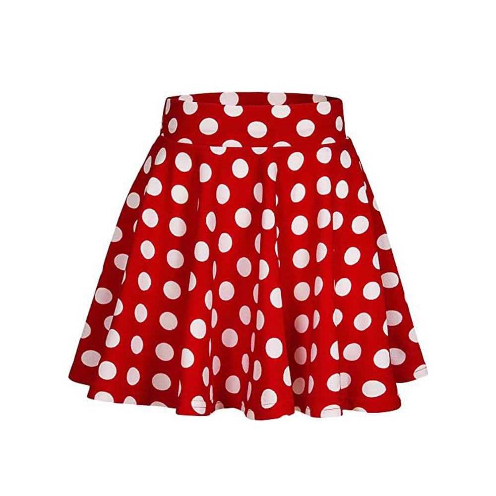 Women's Mini Skirts - 1-Pack Flared A-Line Mini Skirt, Retro Polka Dot & Solid Black Versatile Feminine Wardrobe Staples