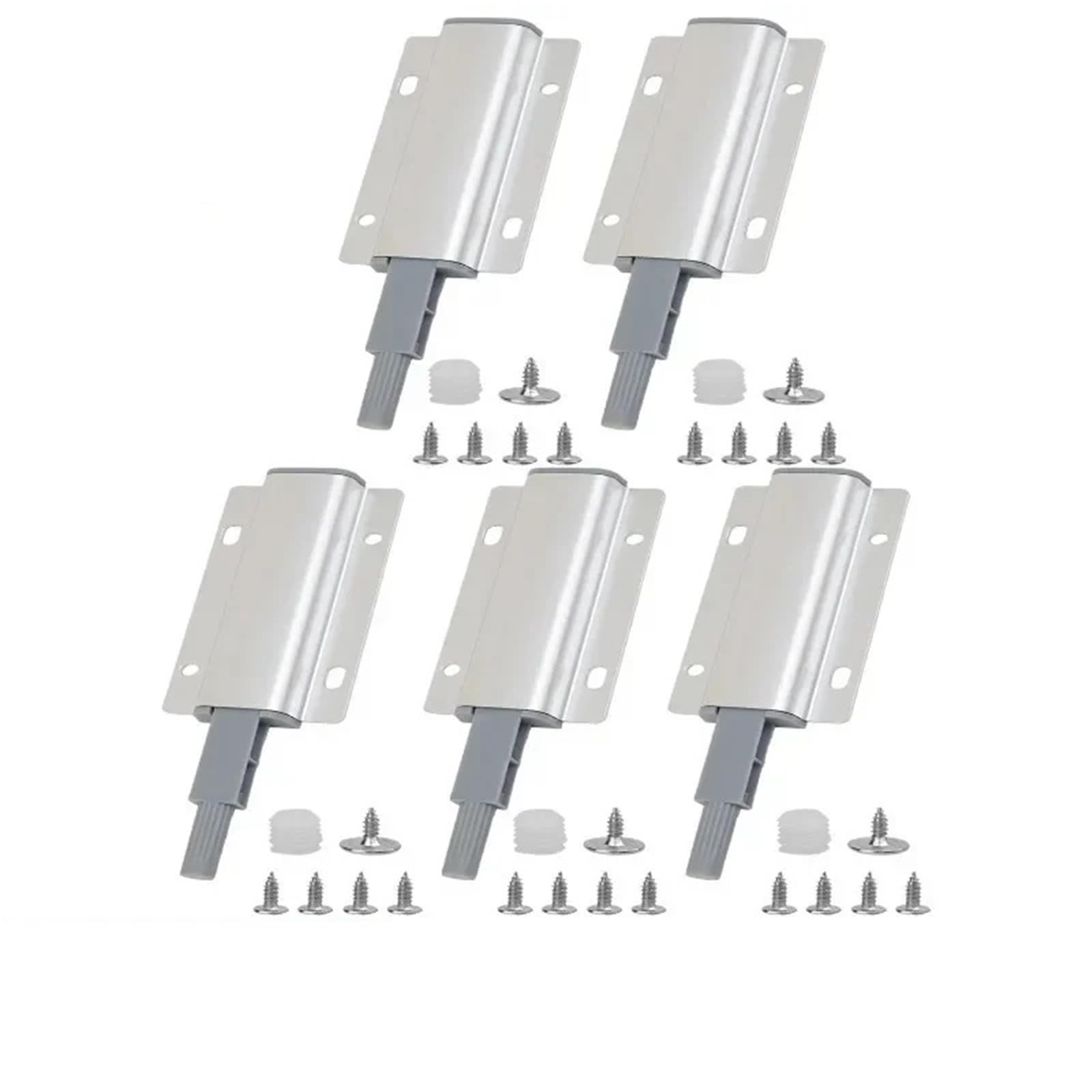 ZONSHJDKR Magnetic Latches 5/1Set Aluminum Alloy to Open Touch Damper Buffer Bouncer Catch for Cabinets Closet Door