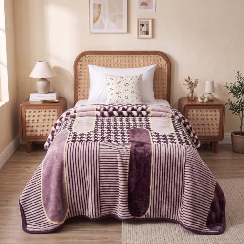 Image of HOMEKART Single Bed Plush Mink Blanket|Soft Velvet Fleece Blanket|Lightweight Yet Warm AC & Winter Blanket | Breathable, Cozy & Skin-Friendly for Home, Bedroom & Travel |56 x 80 Inches| Dusty Mauve