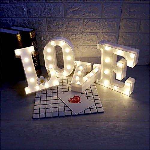 Sruix LED Alphabet Combine Letter Light Battery Operated Party Wedding Marquee Décor Warm White Night Light Festival Birthday Parties Home Decoration (Love)