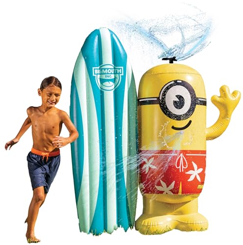 BigMouth Giant Minions Outdoor Sprinkler, Despicable Me 4 Backyard Inflatable, Summer Inflatable Water Sprinklers, Licensed Minions Merchandise, 53
