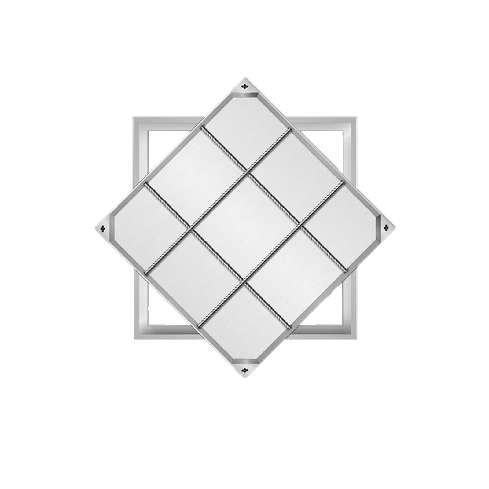 Grille de collecteur d'eau en acier galvanisé robuste 50 cm