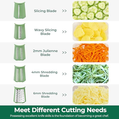 SUSTEAS 5-Blade Rotary Grater Green