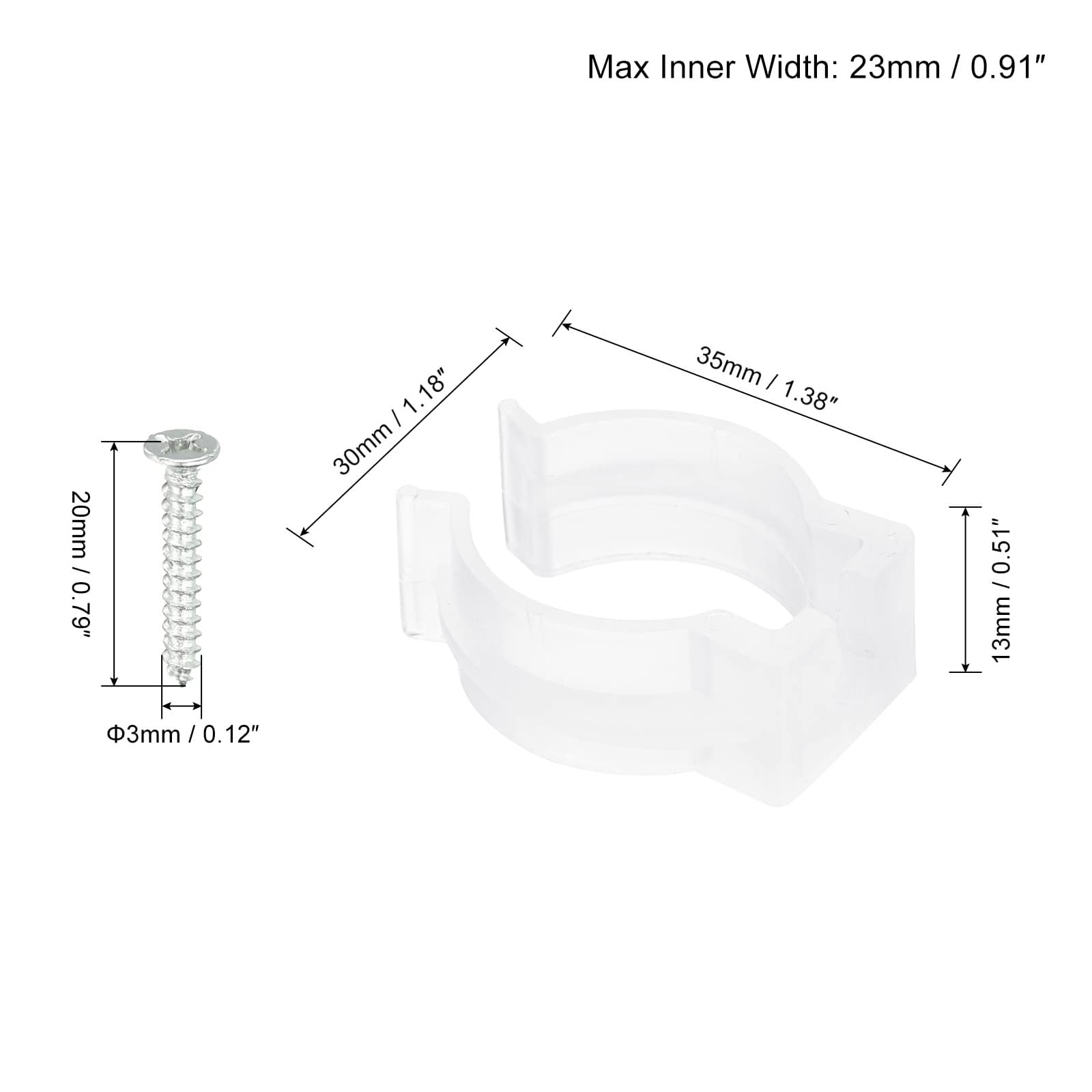 TOP-VIGOR 15Pcs T8 U Clips Holder Bracket for LED Light Bulb Mounting Bracket Support Plastic Fluorescent Tube Holder with Screws to Prevent Sagging - Image 2