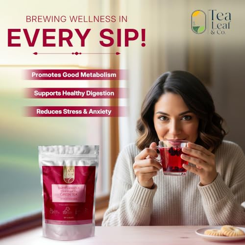 Image of Sweet Hibiscus Green Tea Loose Leaf (100gm /3.5oz), Makes Upto 50 Servings