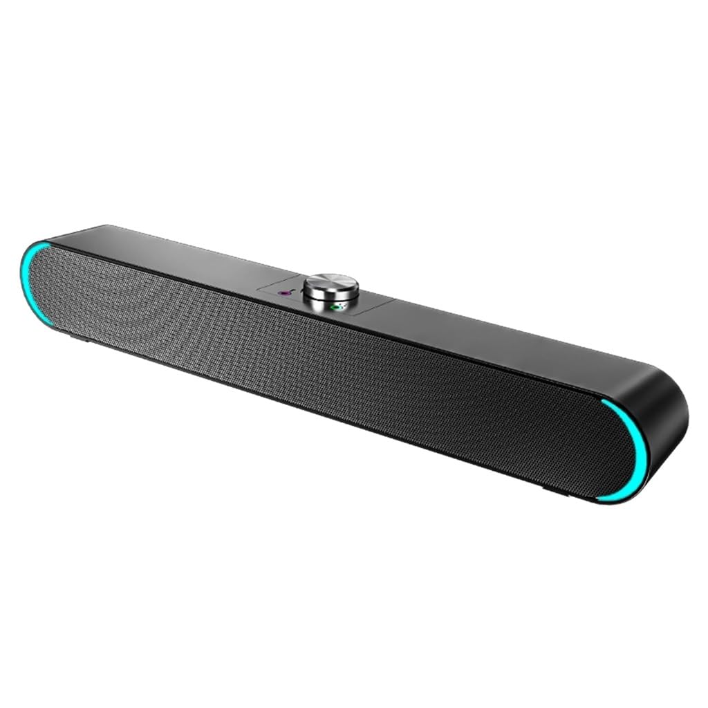 Altavoz de Ordenador con Cable, Barra Sonido estéreo, Subwoofer, Potente Reproductor música, Caja Envolvente Graves, Audio 3,5mm